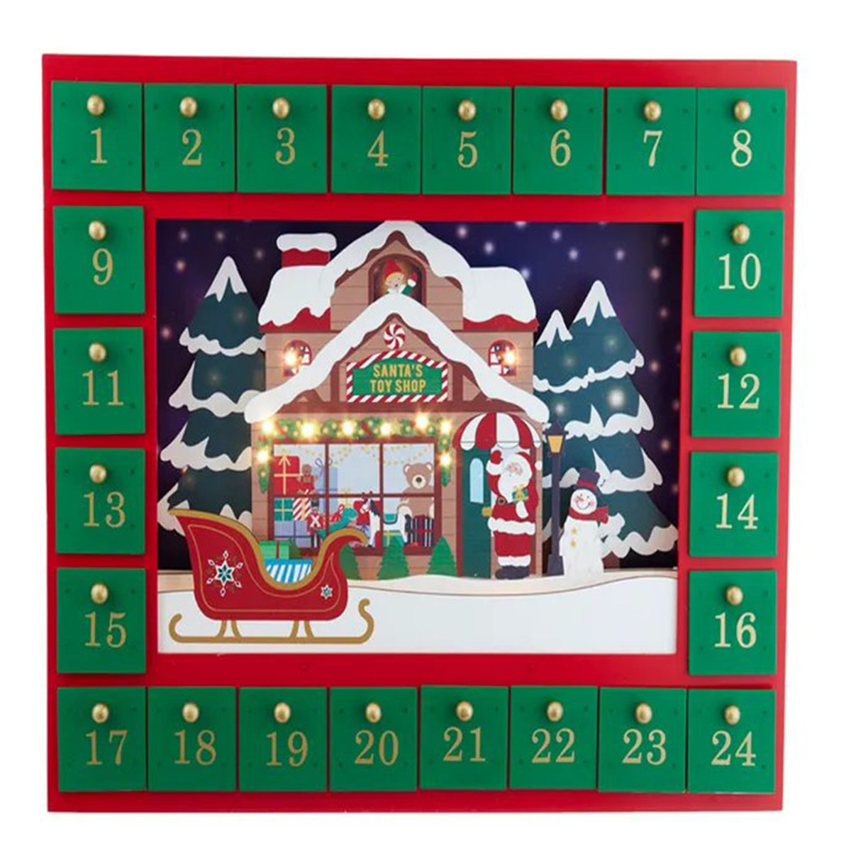 Kurt Adler 14.3" Santa Toy Shop Advent Calendar