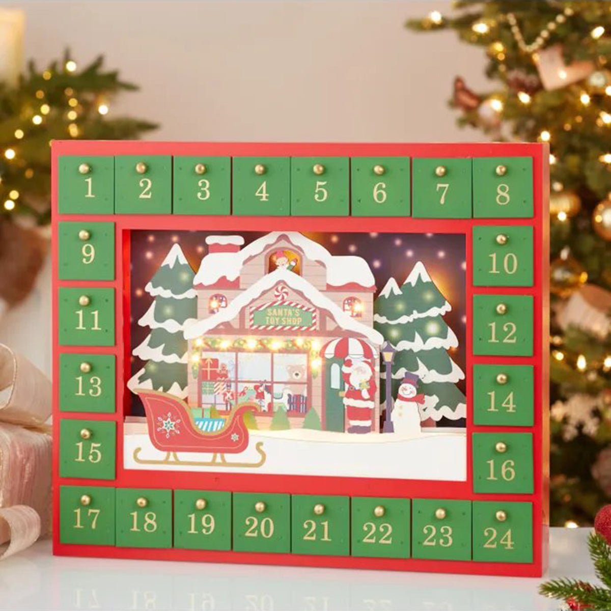 Kurt Adler 14.3" Santa Toy Shop Advent Calendar