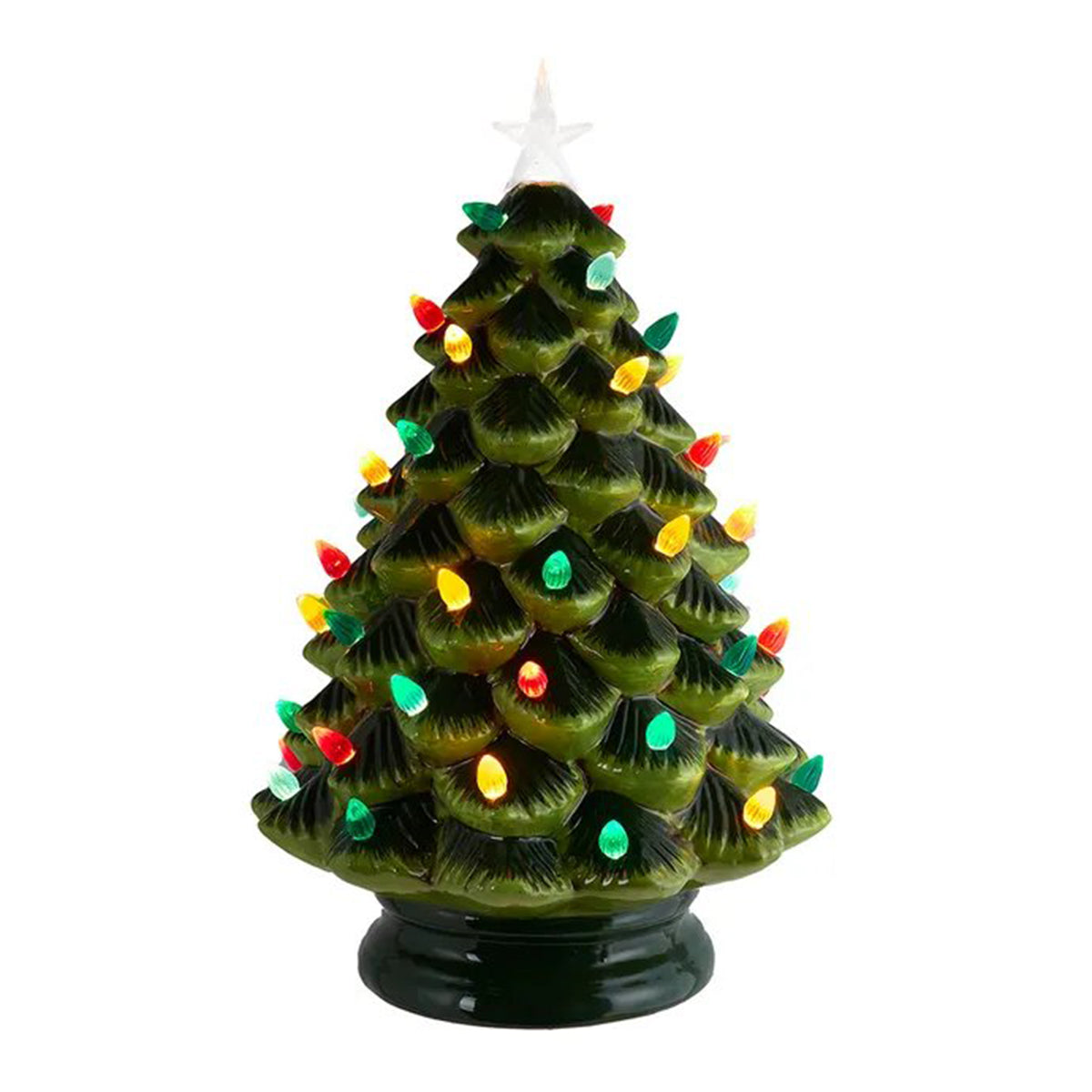 Kurt Adler 14" Lighted Ceramic Green Tree