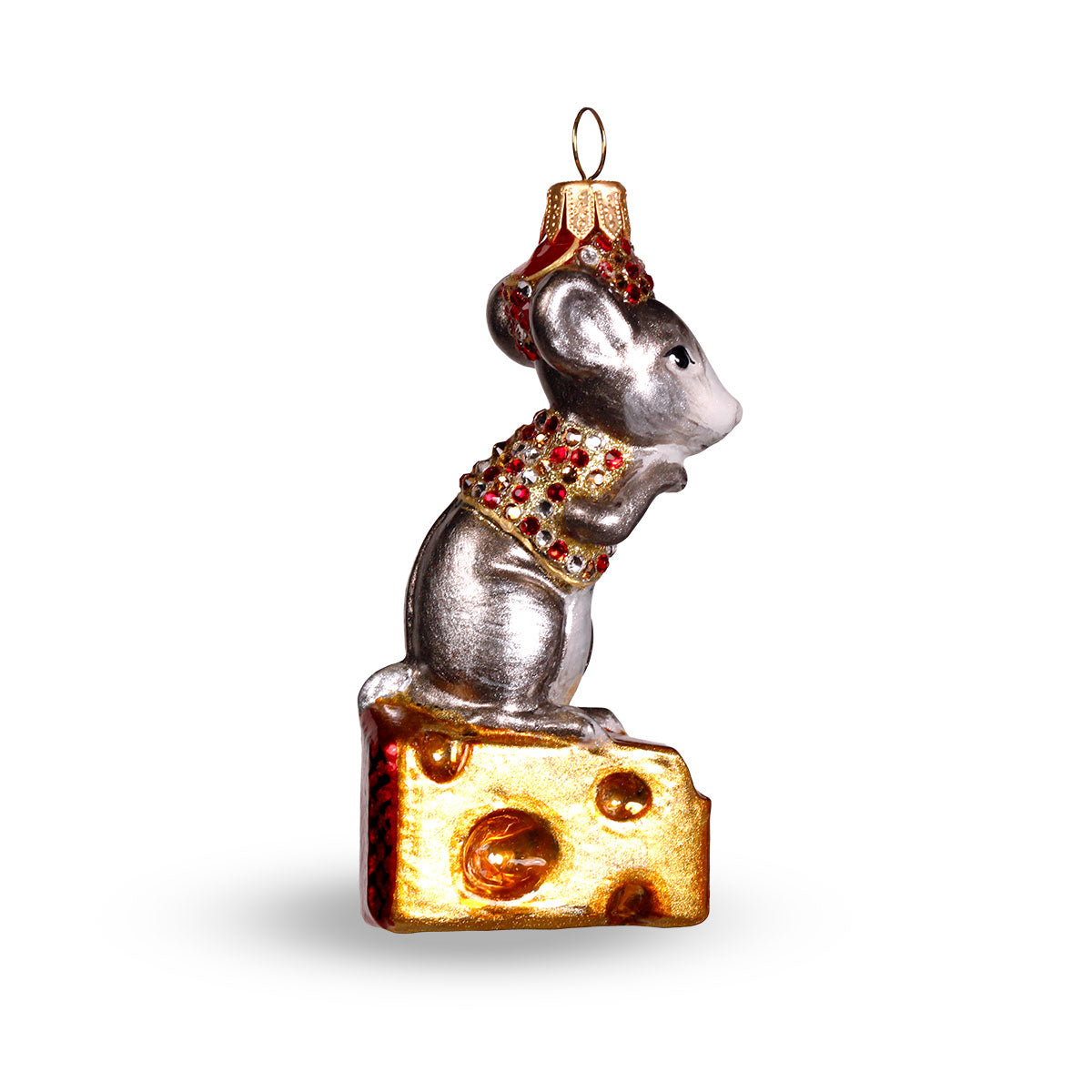 Winter Street Mouse on Cheese Ornament