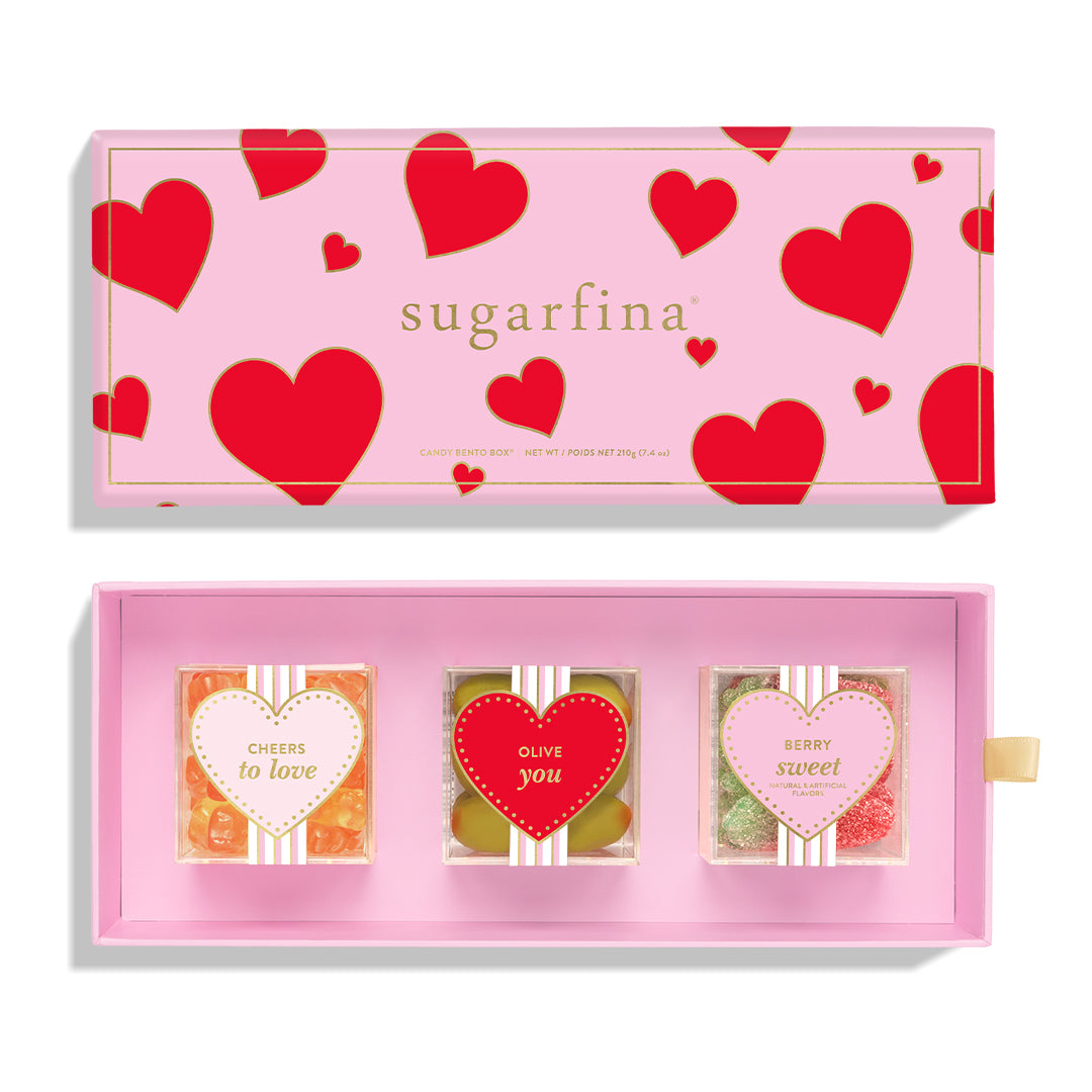Sugarfina Valentine's Day Heart 3 PC Candy Bento Box
