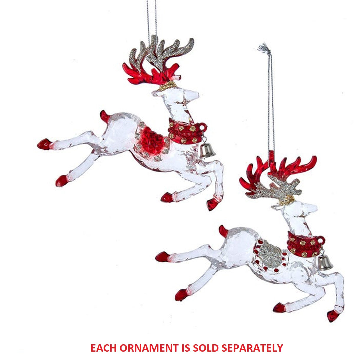 An image of Kurt Adler Clear Reindeer Ornament