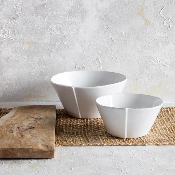 An image of Vietri Lastra White Stacking Serving Bowl