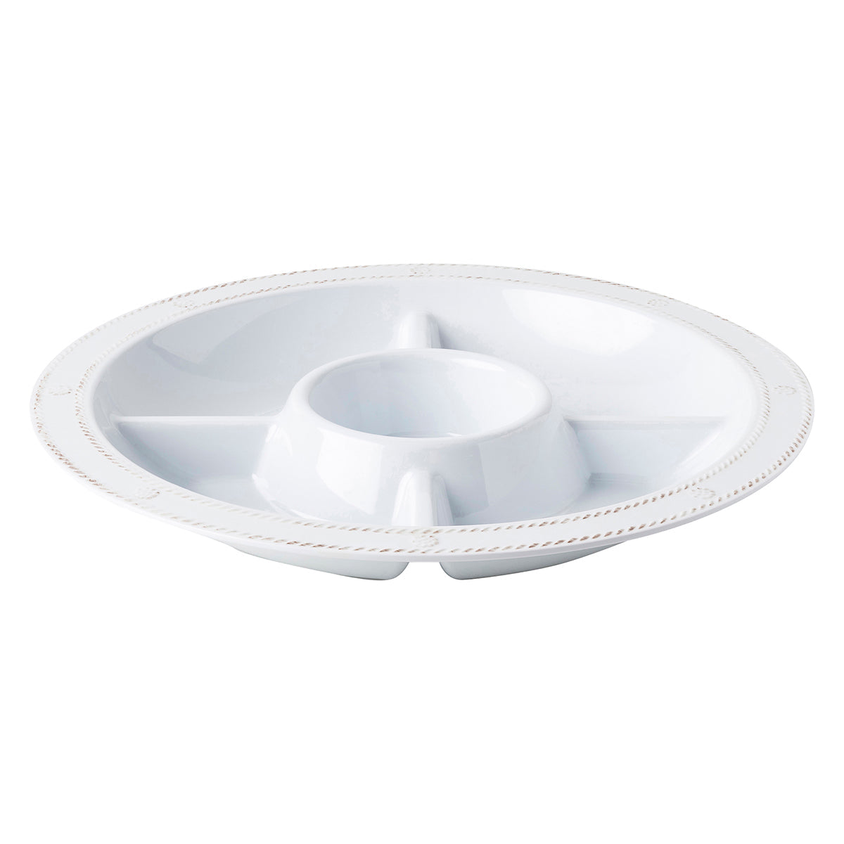 Juliska Berry & Thread Melamine 15" Crudite Platter - Whitewash
