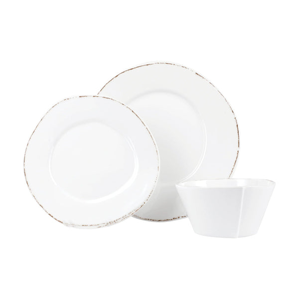 Vietri Melamine Lastra White Three-Piece Place Setting