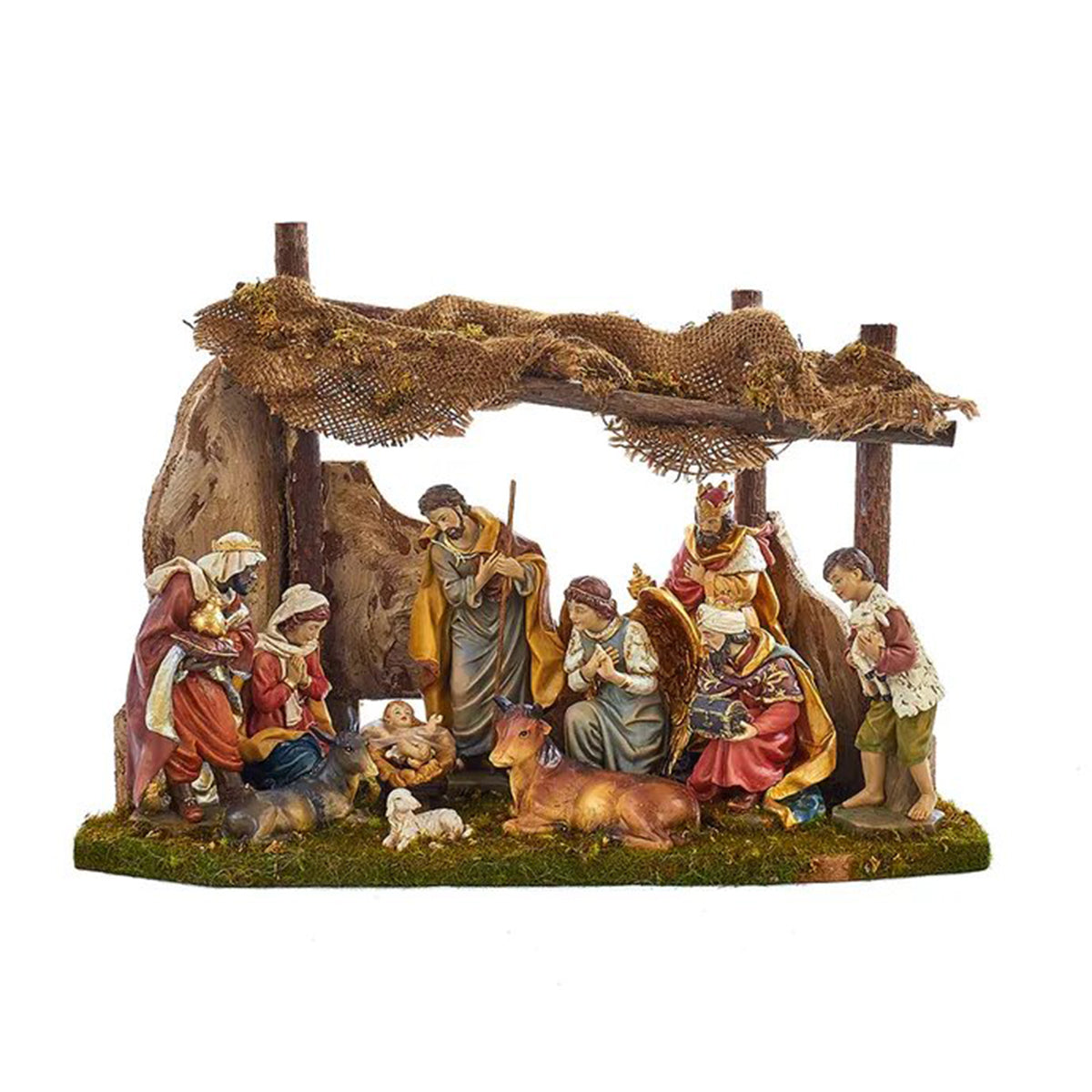 Kurt Adler Nativity Set With Stable - Set of 12