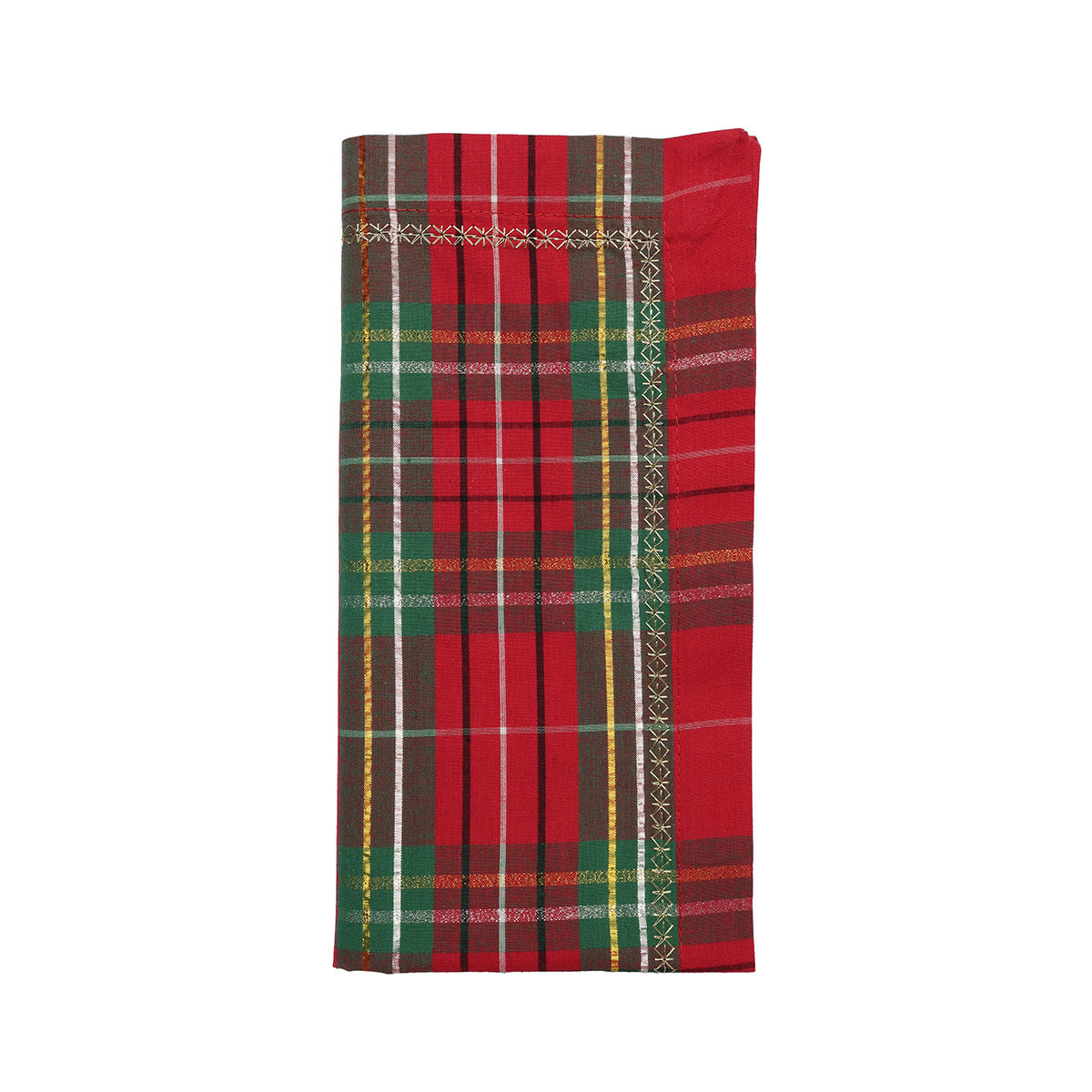 An image of Kim Seybert Xmas Plaid Napkin - Set of 4