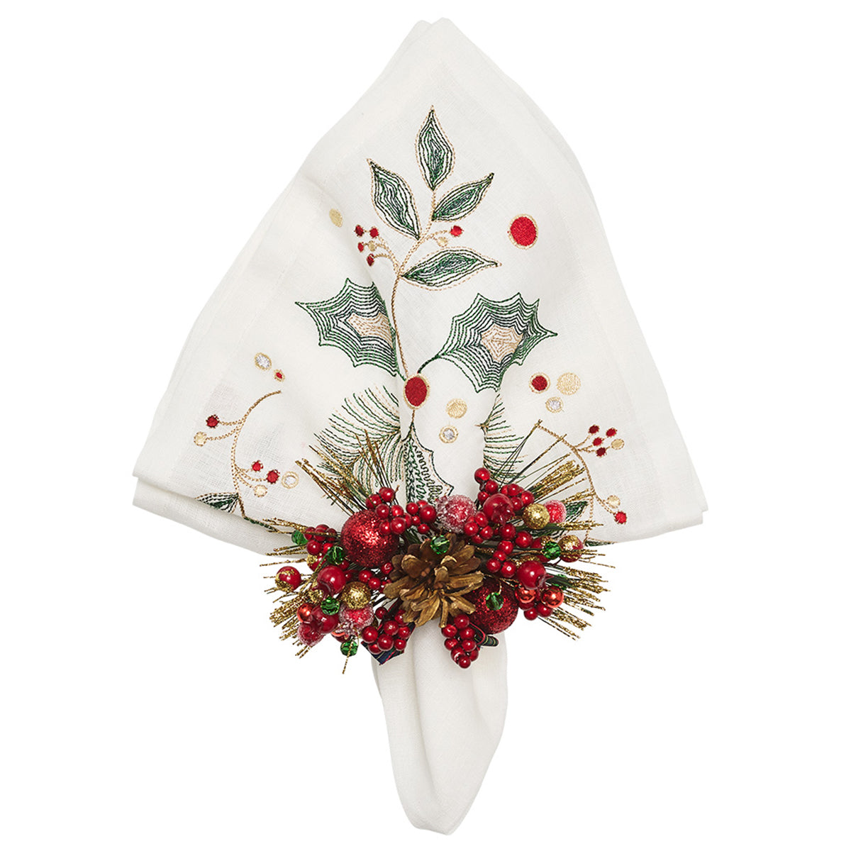 Kim Seybert Holly and Sprig Napkin - Set of 4