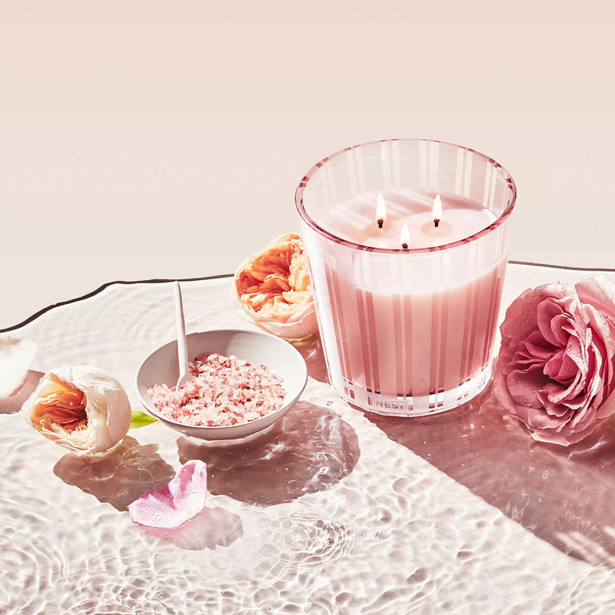 An image of Nest Fragrances Himalayan Salt & Rosewater 3-Wick Candle 21.2 oz
