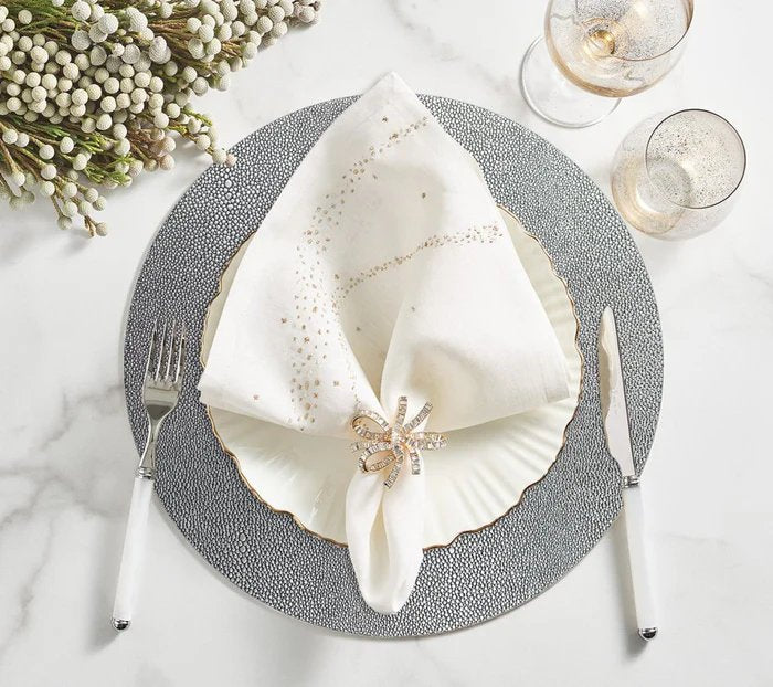 An image of Kim Seybert Jeweled Bow Napkin Ring - Set of 4