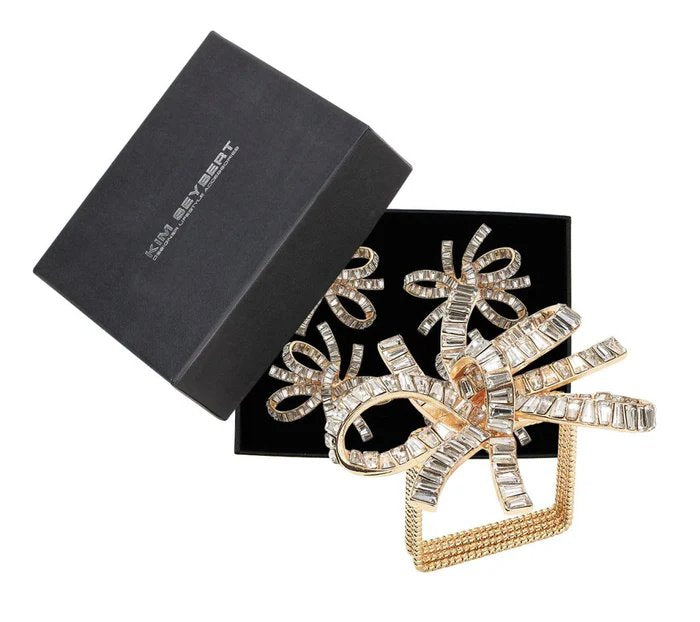An image of Kim Seybert Jeweled Bow Napkin Ring - Set of 4