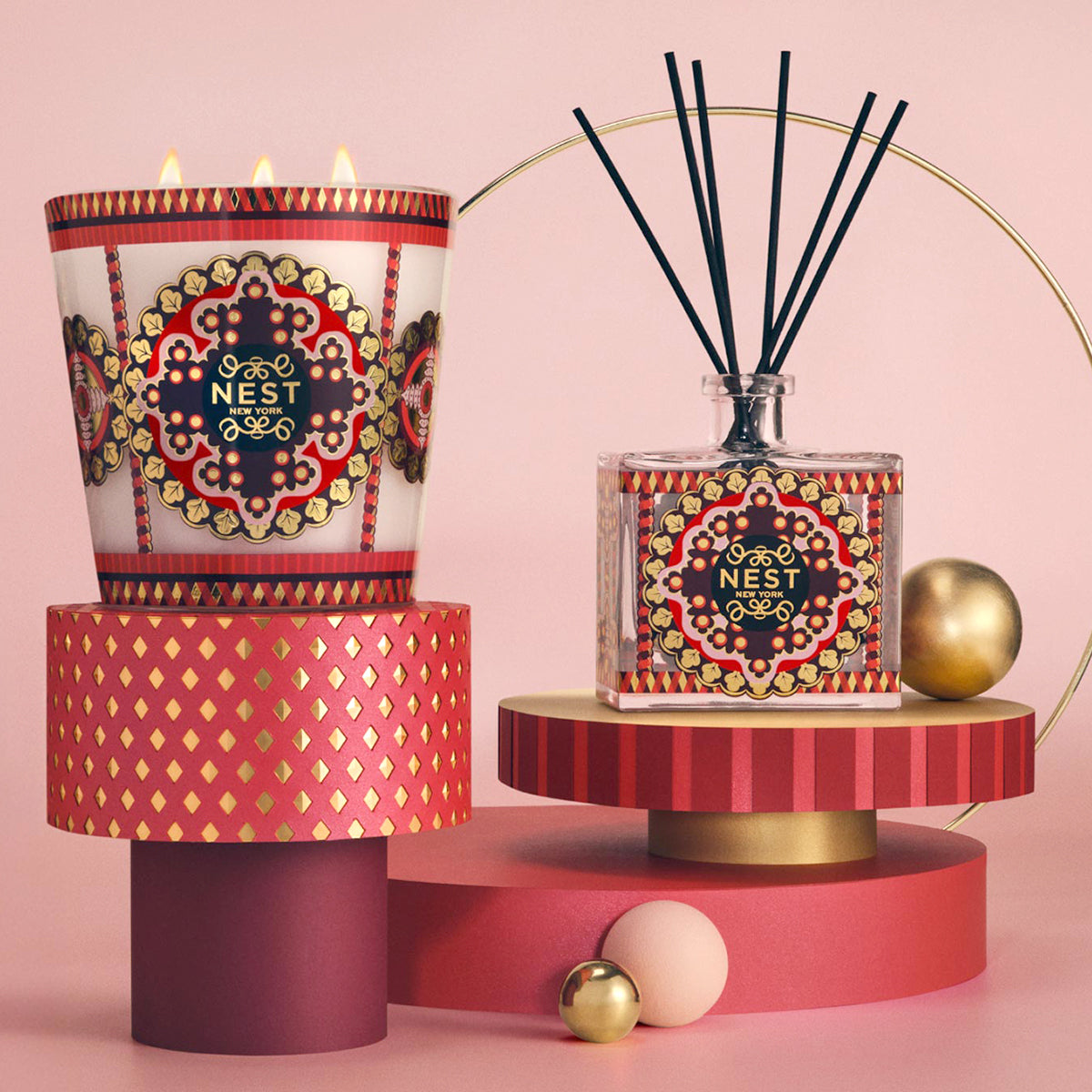 Nest Fragrances Pierre Marie Holiday Decorative Reed Diffuser 5.9 fl.oz/175 ml