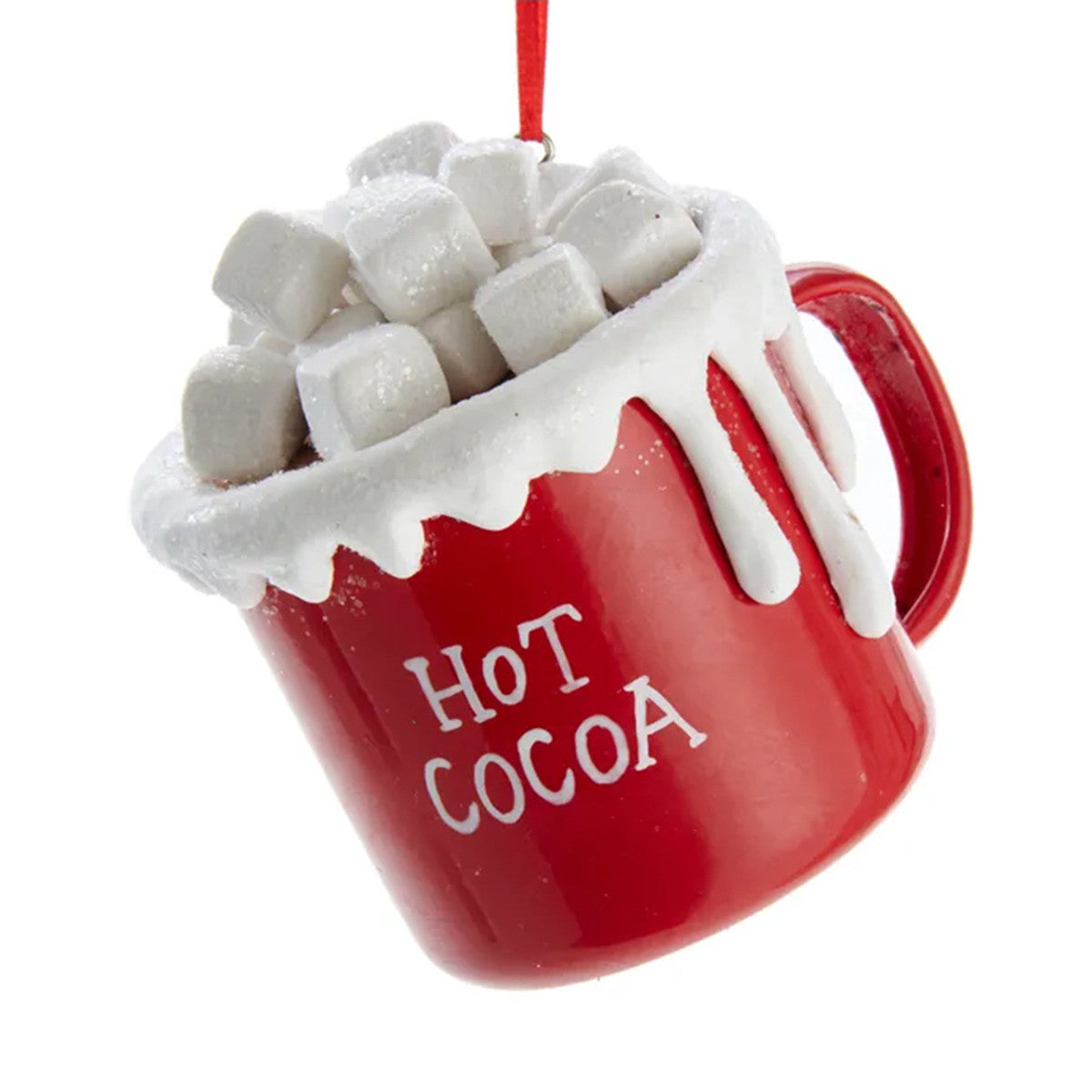 An image of Kurt Adler Hot Cocoa Cup with Marshmallows Ornament