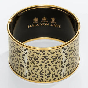Halcyon Days Leopard Gold Enamel Cuff Bangle