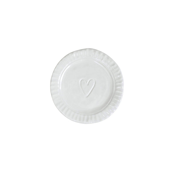 Vietri Pietra Serena Heart Plate