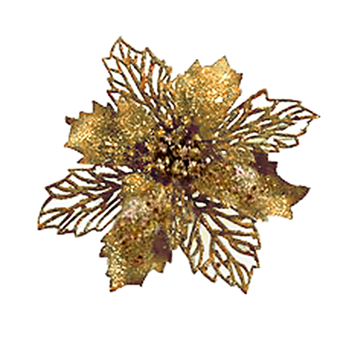 Kurt Adler Glitter Poinseta Clips (Box of 3)