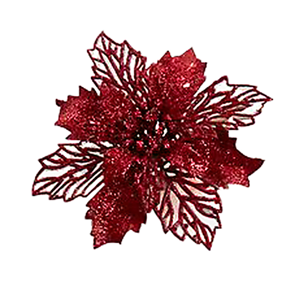 An image of Kurt Adler Glitter Poinseta Clips (Box of 3)