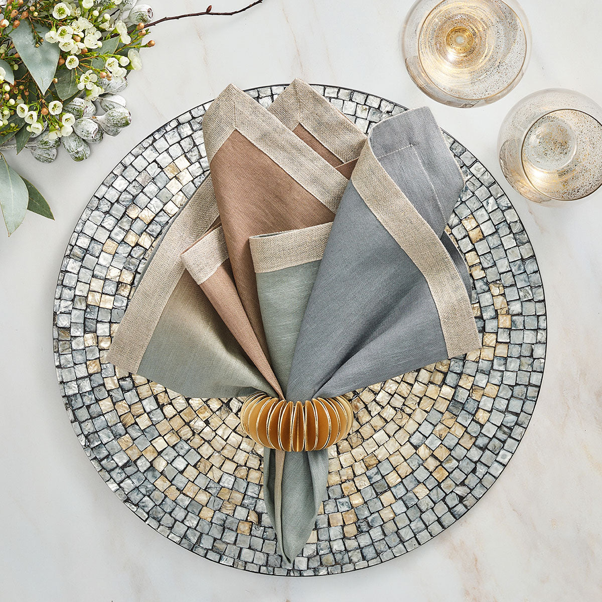 An image of Kim Seybert Shell Mosaic Placemat - Set of 4