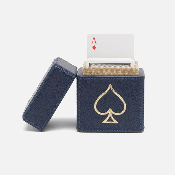 Pigeon and Poodle Aira Playing Cards in Leather Case