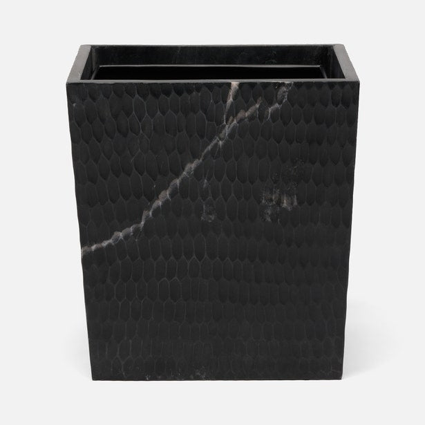 Pigeon and Poodle Kuna Textured Marble Rectangular Wastebasket