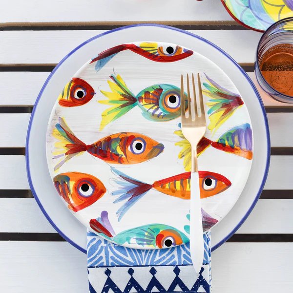 An image of Vietri Pesci Colorati Salad Plate