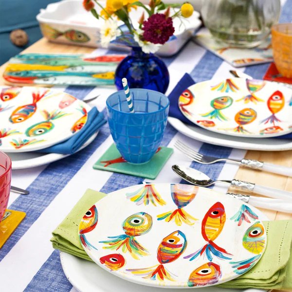 An image of Vietri Pesci Colorati Salad Plate