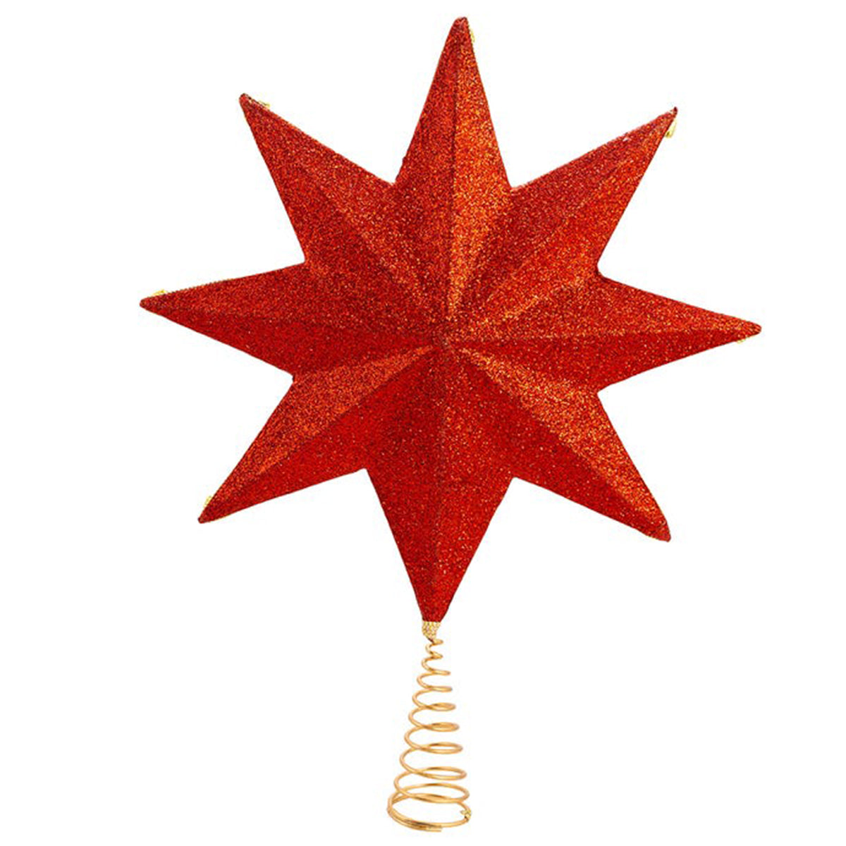 Kurt Adler Un-Lit Red Green Gold Traditional Star Treetop