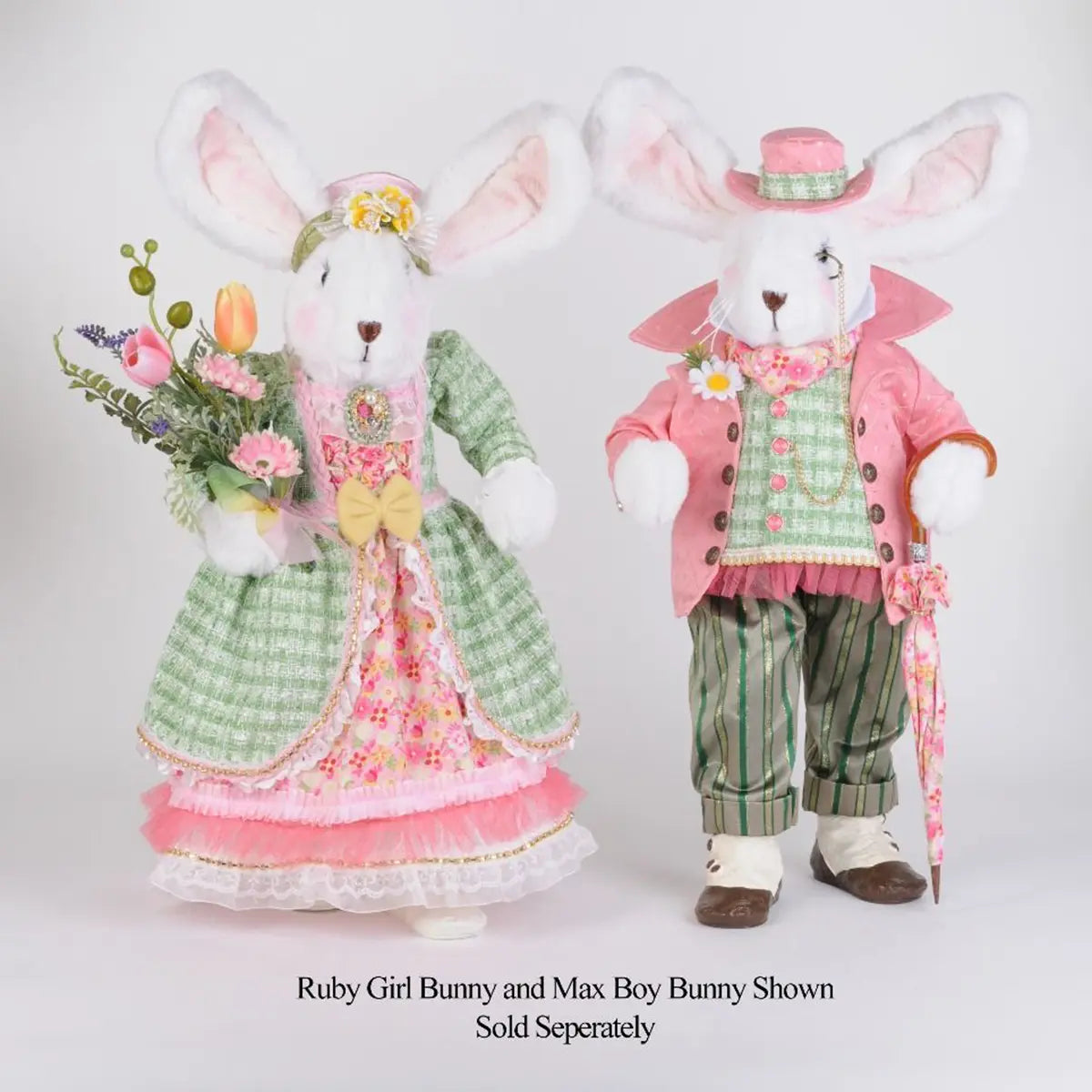 Karen Didion Max and Ruby Bunny. Ruby Girl Bunny and Max Boy Bunny Shown sold separately