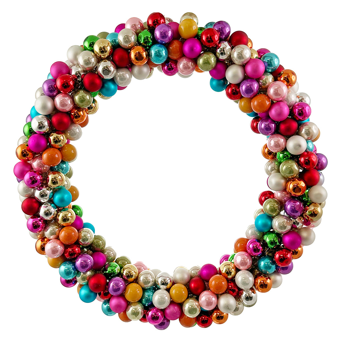 An image of Shishi Multicolor Glass Ball Ornament Wreath