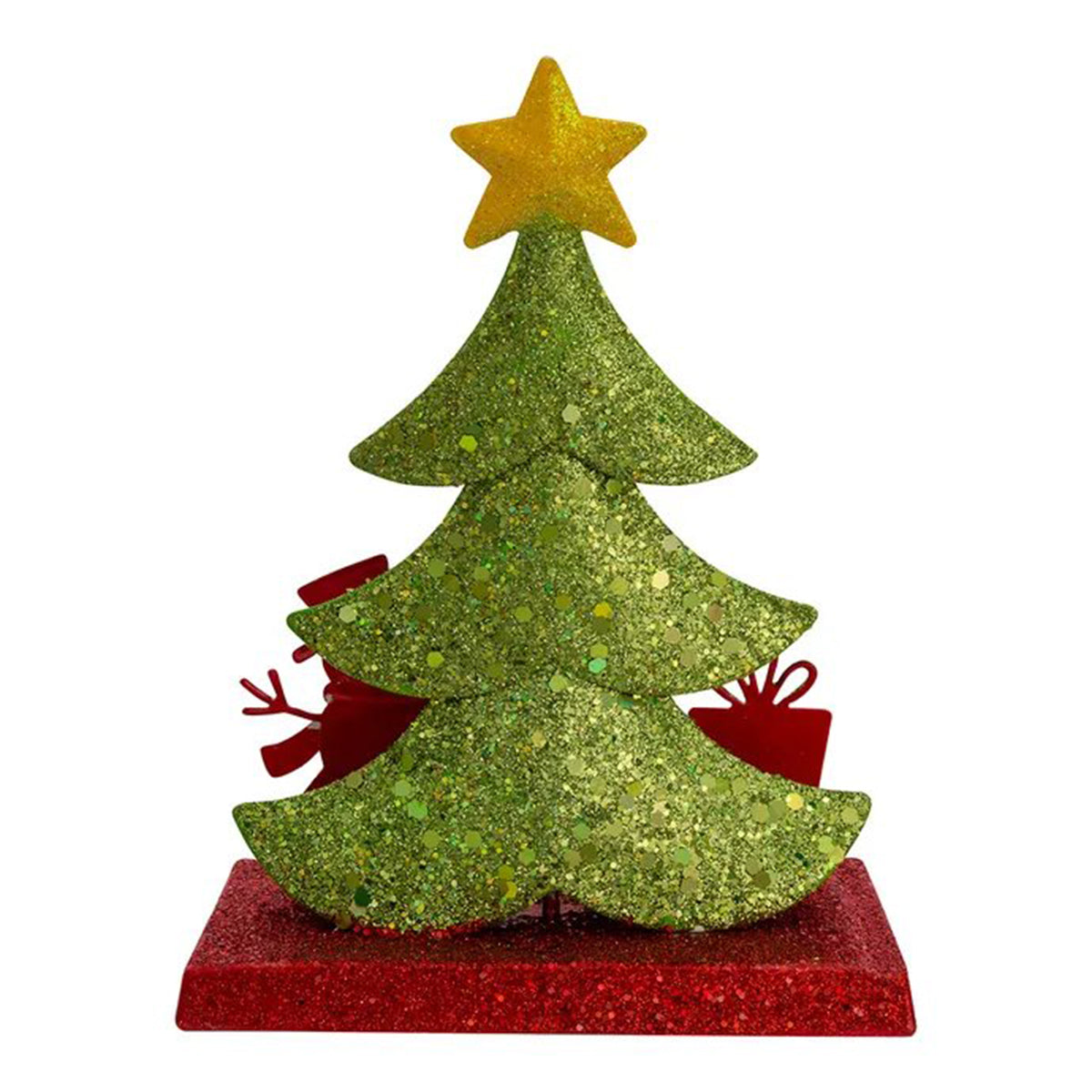 An image of Kurt Adler Tree with Snowman and Gift Box Srocking Holder
