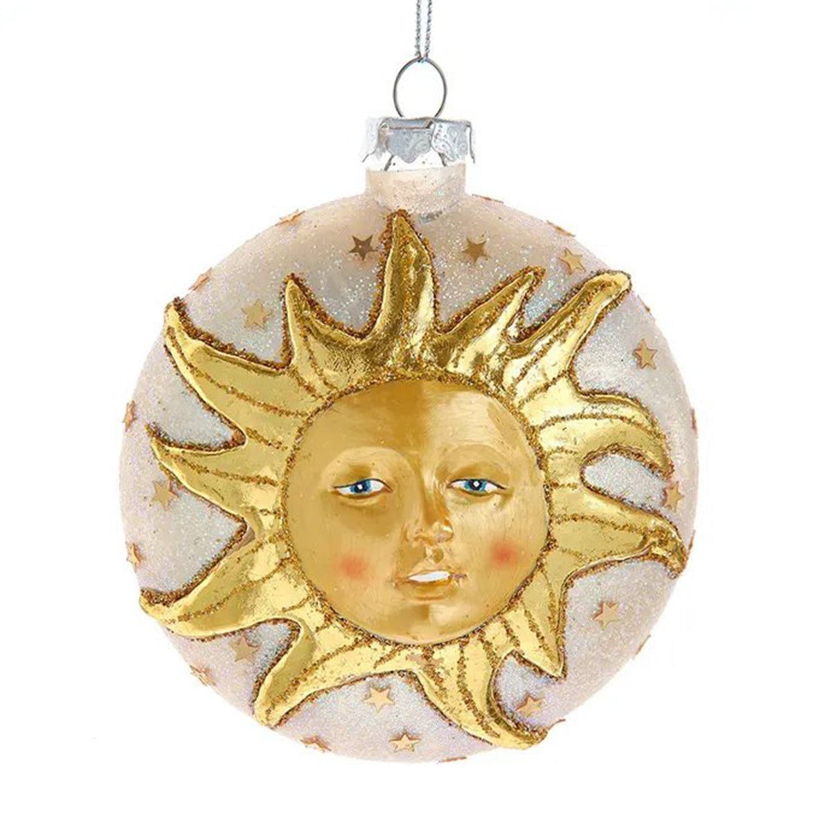 Kurt Adler Sun Pattern Glass Ball Ornament