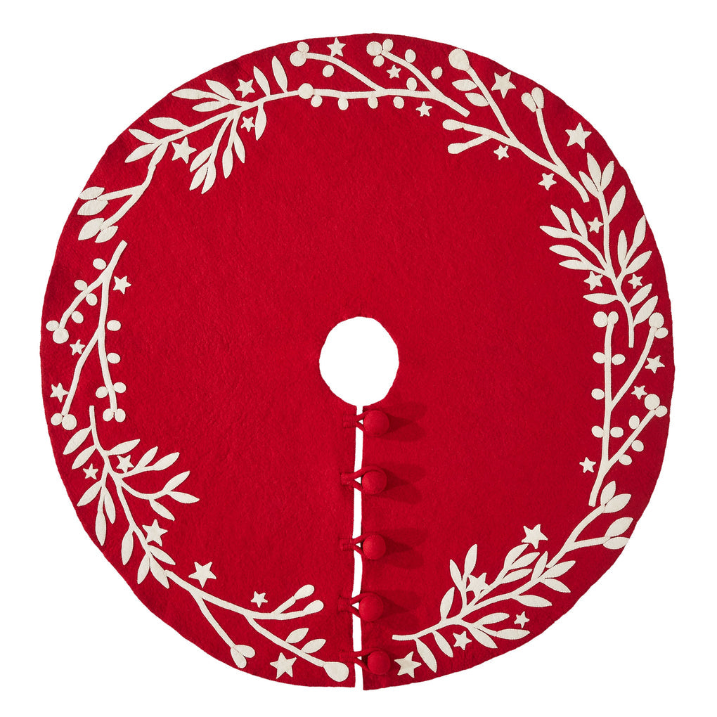 Arcadia Home Branches and Stars Christmas Tree Skirt