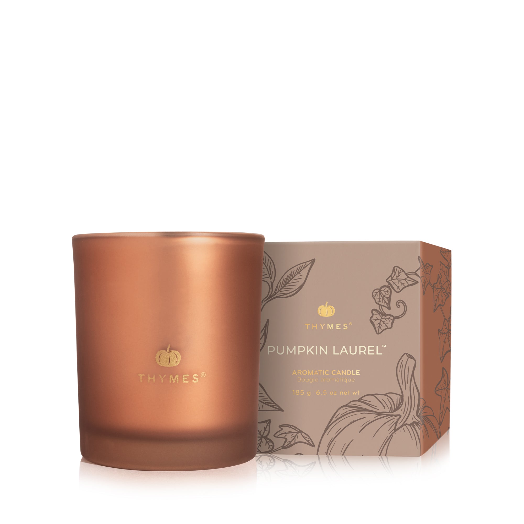 Thymes Pumpkin Laurel Medium Aromatic Candle 6.5 oz