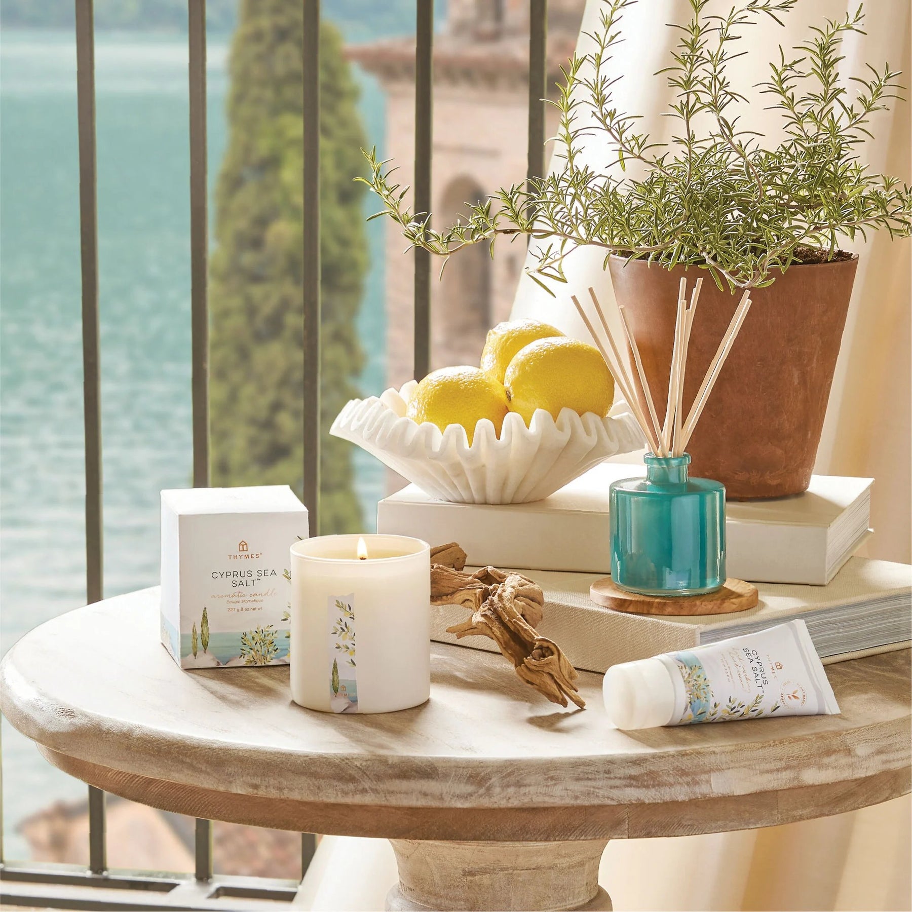 An image of Thymes Cypress Sea Salt Poured Candle 8.0 oz