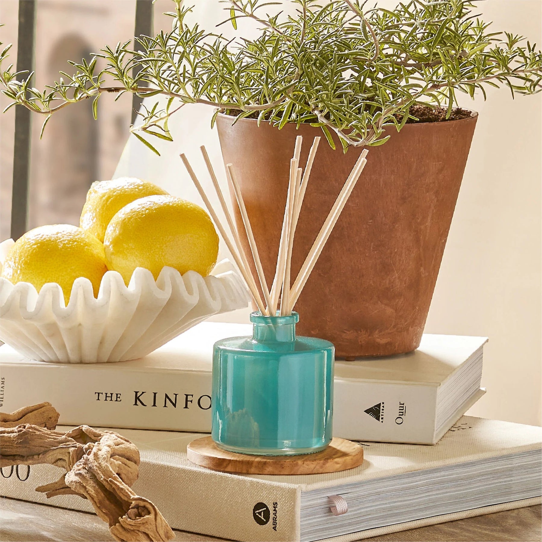 An image of Thymes Cypress Sea Salt Petite Reed Diffuser 4.0 fl oz