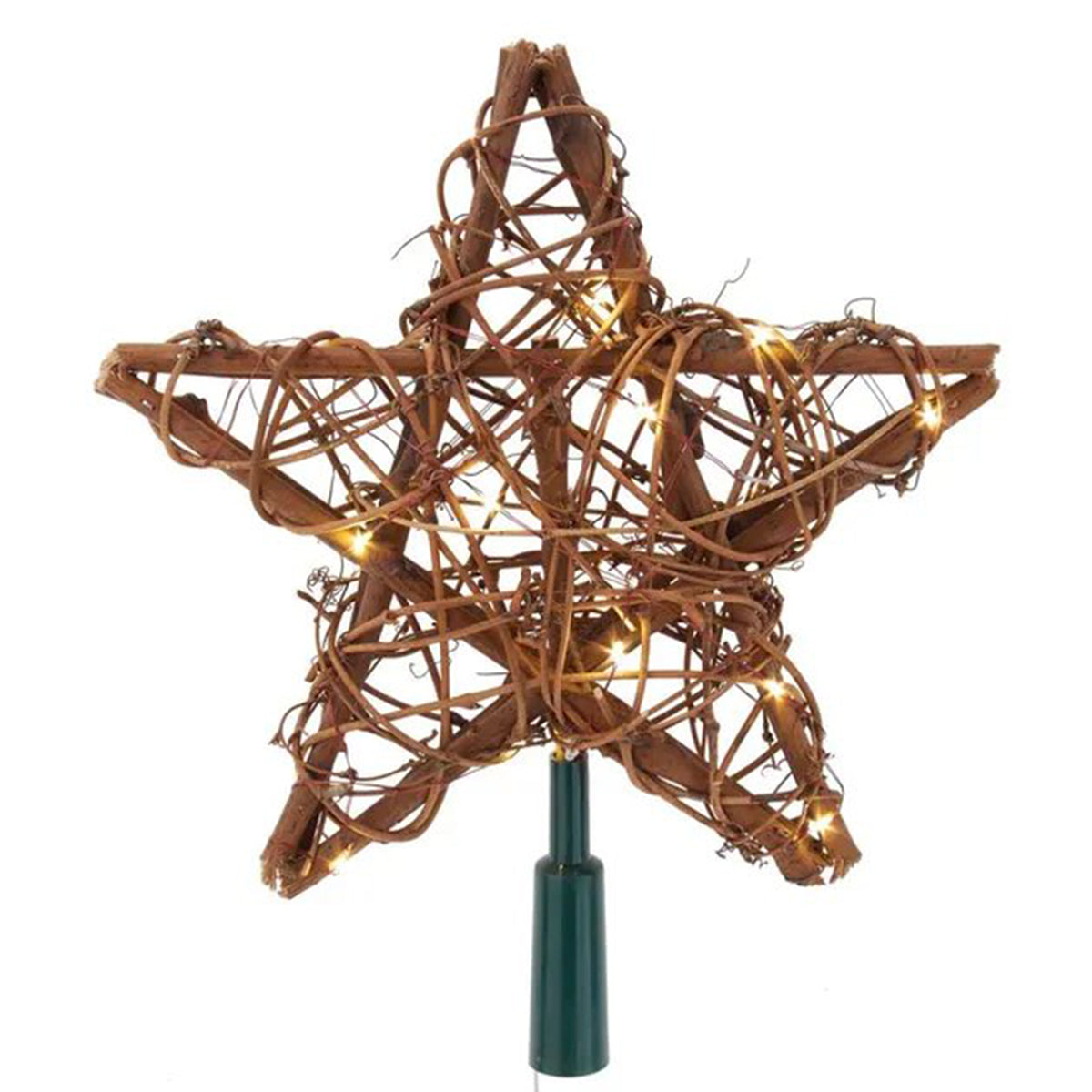 Kurt Adler 20-Light LED Natural Rattan Star Treetop