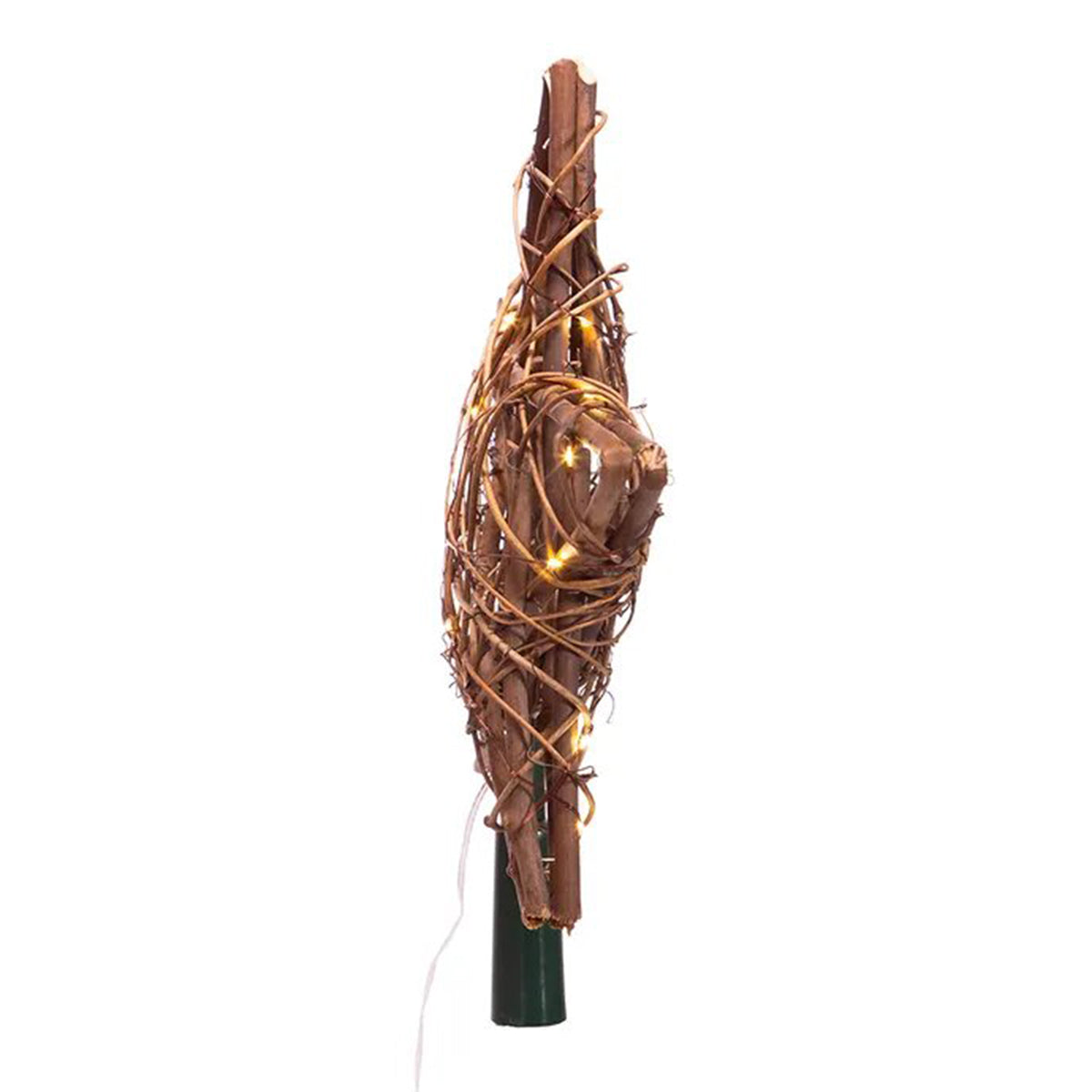 An image of Kurt Adler 20-Light LED Natural Rattan Star Treetop