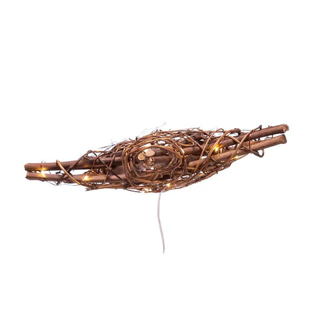 An image of Kurt Adler 20-Light LED Natural Rattan Star Treetop