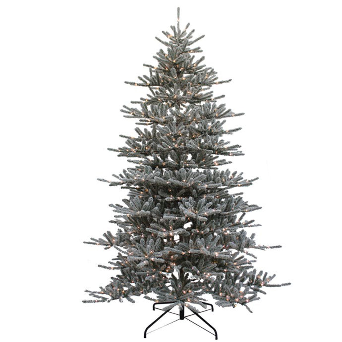 Kurt Adler Pre-Lit Warm White LED Flocked Vail Pine Tree - 9ft