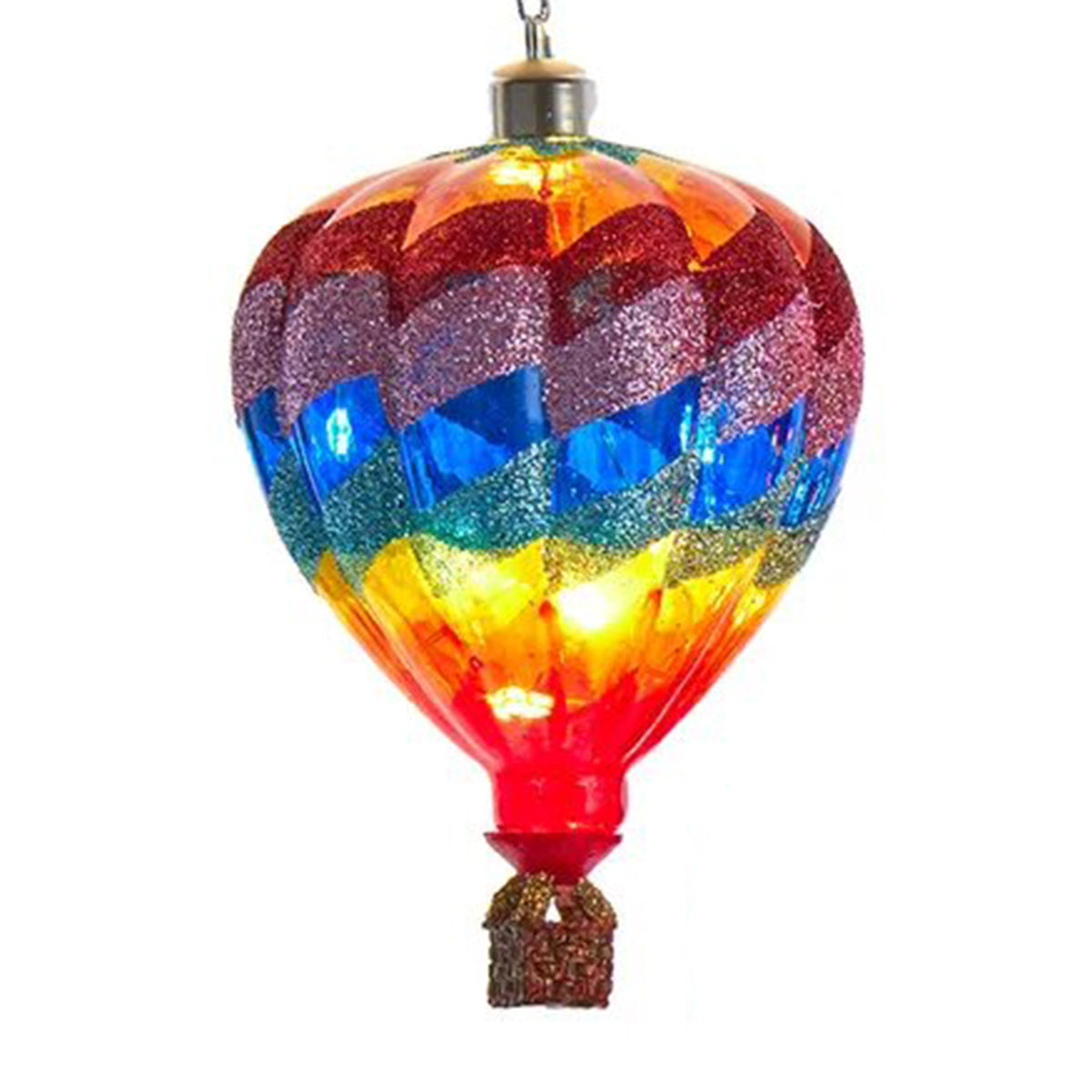 Kurt Adler USB Pre-lit Diagonal Hot Air Balloon Ornament