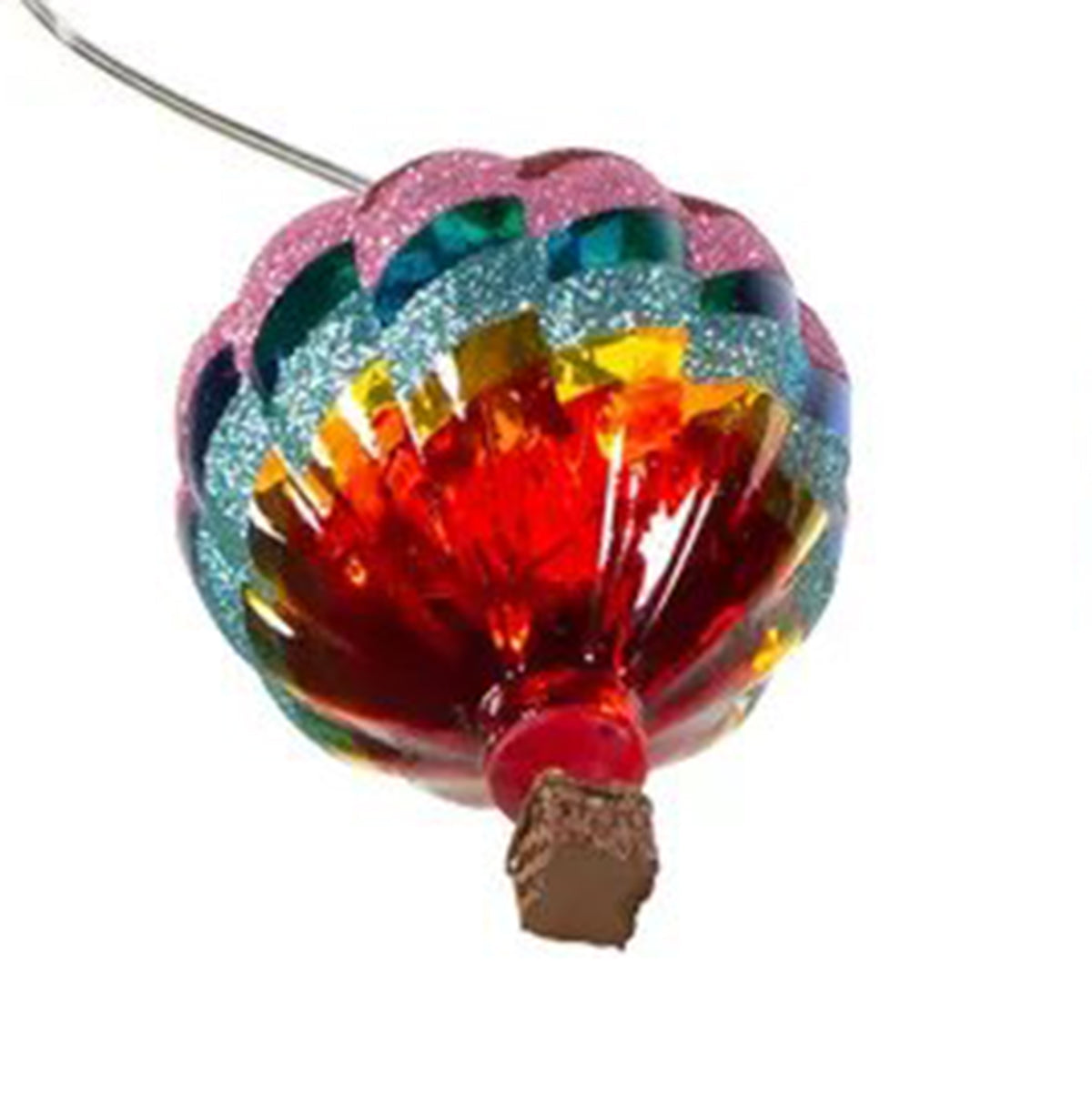 An image of Kurt Adler USB Pre-lit Diagonal Hot Air Balloon Ornament
