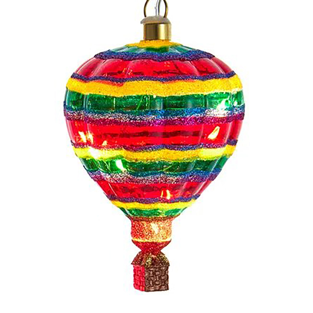 Kurt Adler USB Pre-lit Striped Hot Air Balloon Ornament