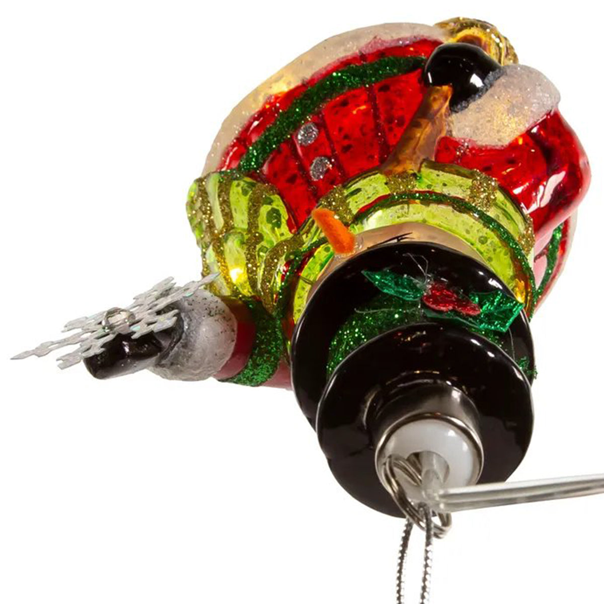 An image of Kurt Adler USB LED Snowman with Snowflake Ornament