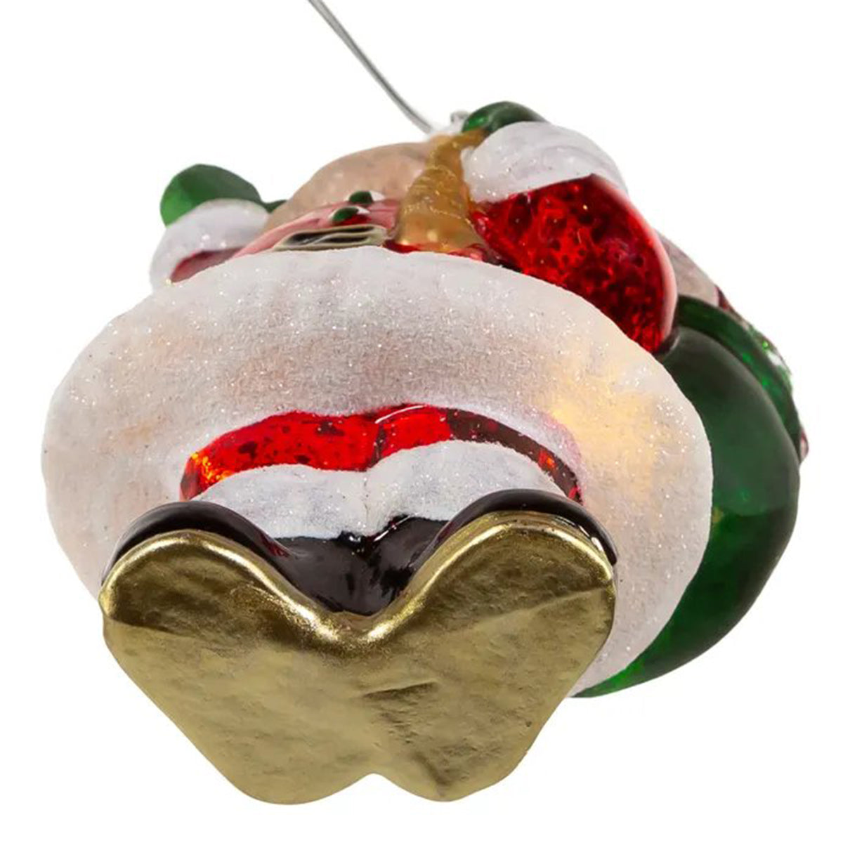 An image of Kurt Adler USB LED Santa with Gift Bag Ornament