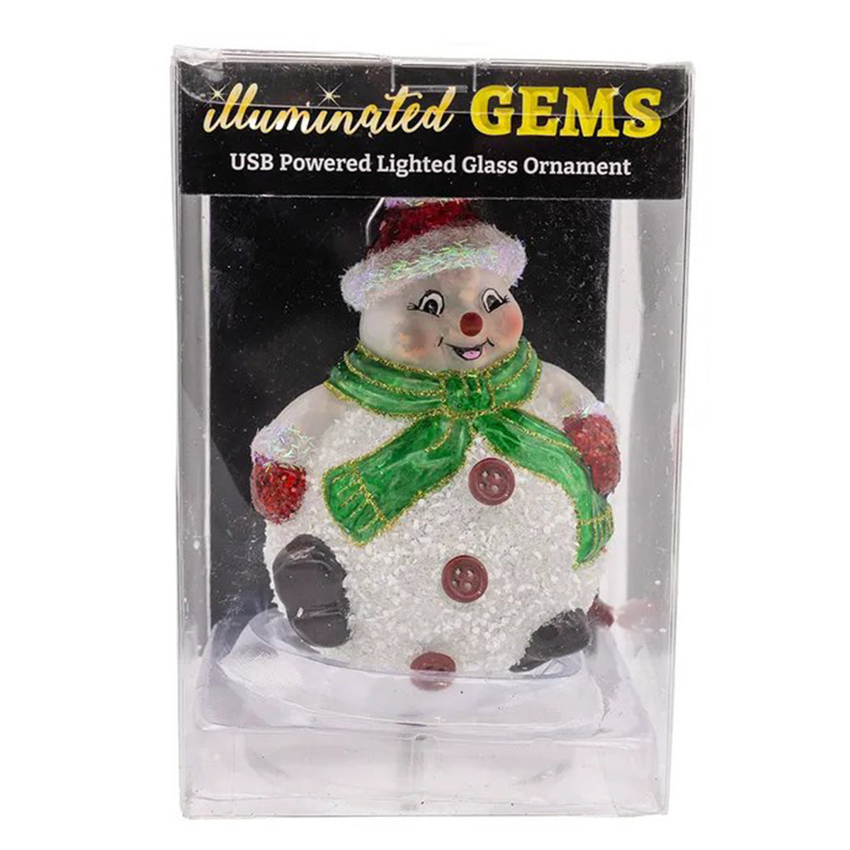 An image of Kurt Adler USB LED Fairy Light Snowman Ornament