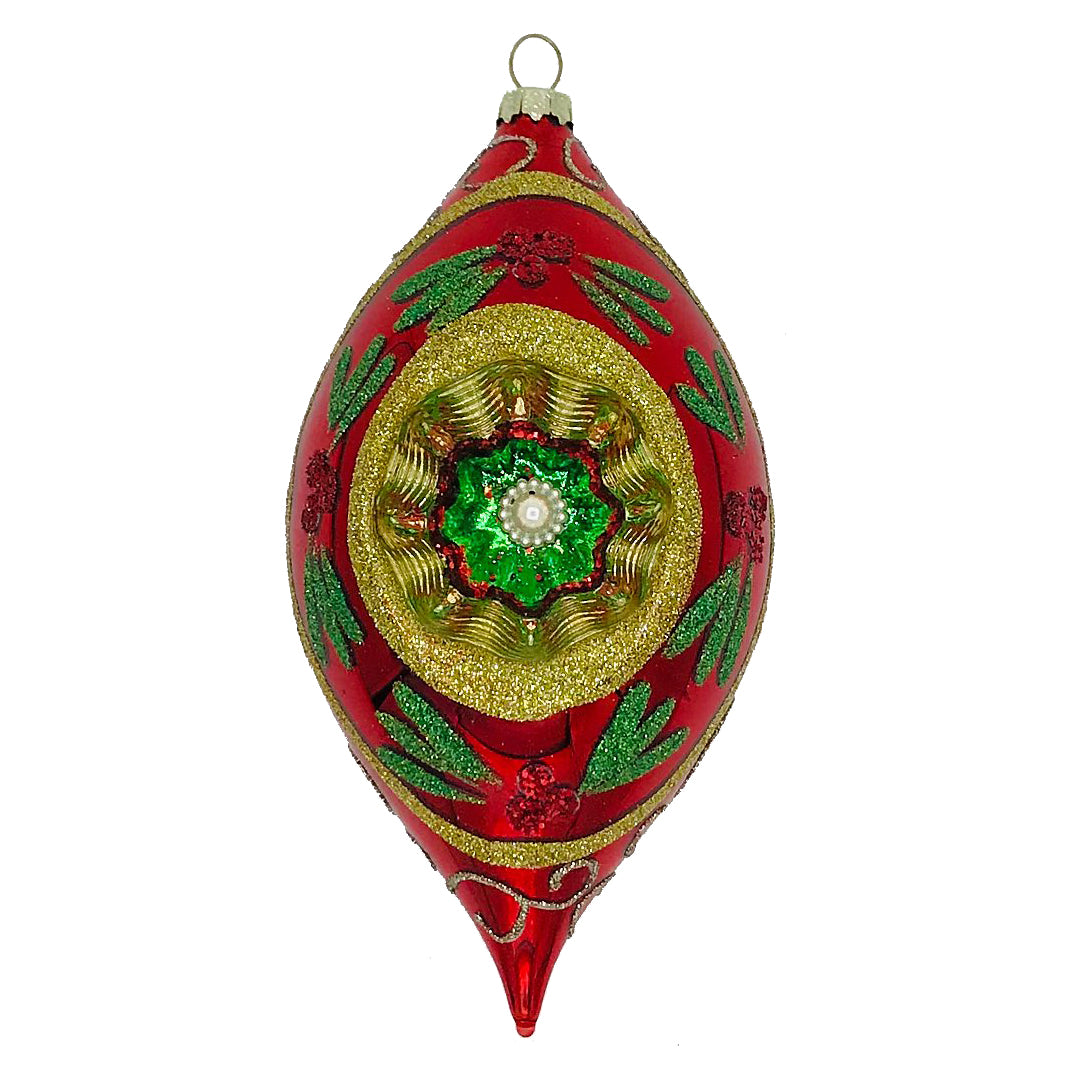 Winter Street Vintage Tear Drop Ornament