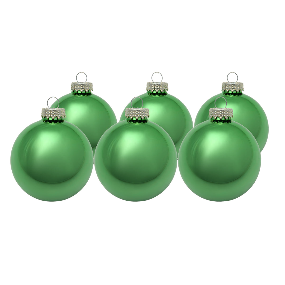 Whitehurst Shiny Glass Ball Ornaments - Box of 6