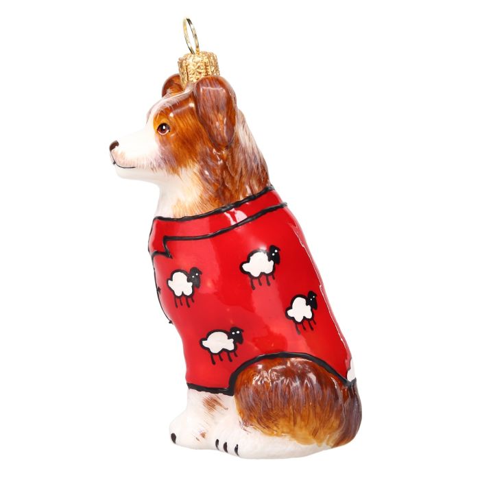 Joy to the World Australian Shepherd in Counting Sheep Pajamas