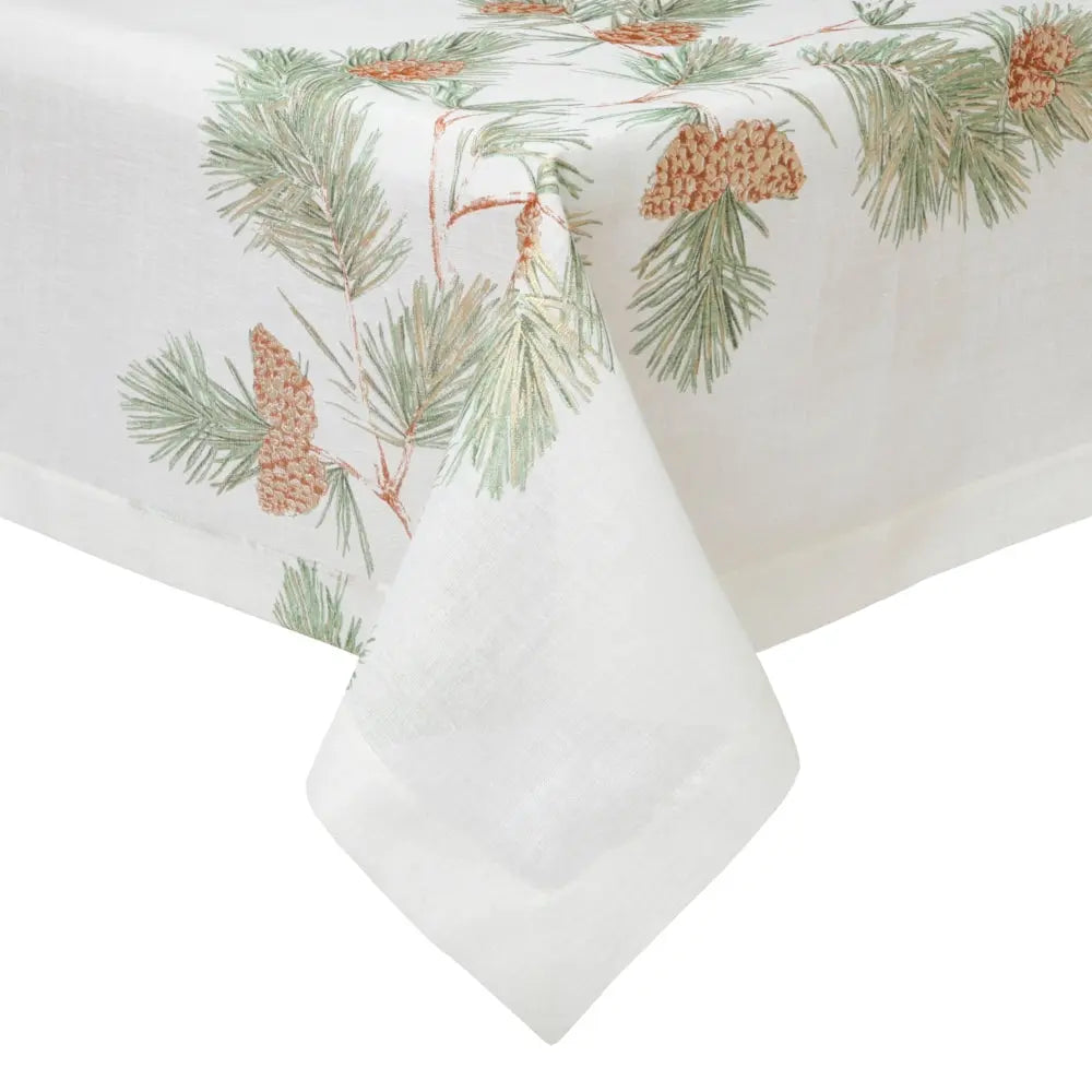  Mode Living Newbury Tablecloth- White Beige