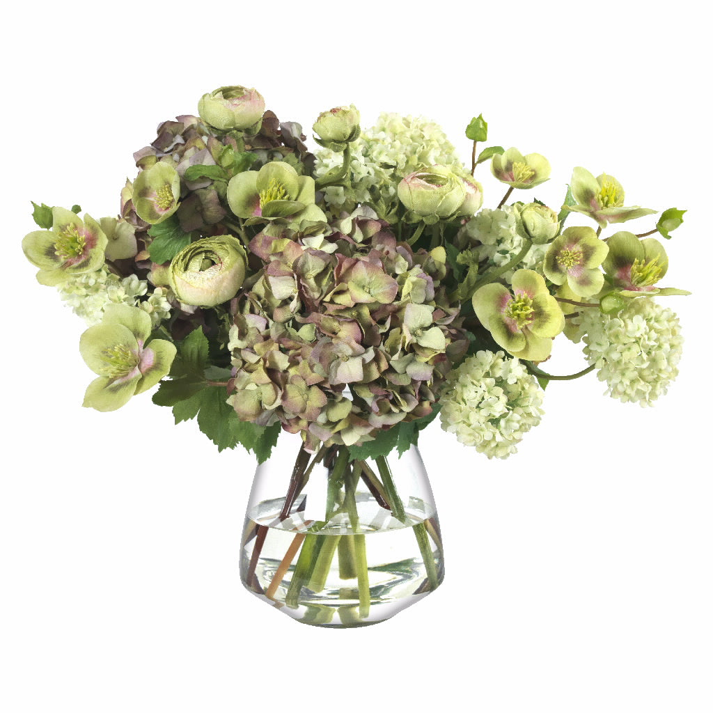 Diane James Fall Hydrangea & Ranunculus in Tapered Vase